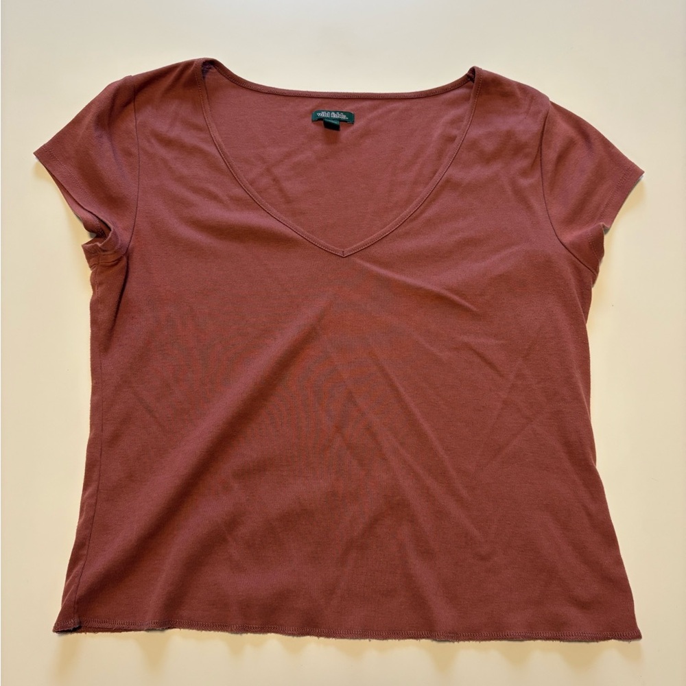 wild fable Short Sleeve V-Neck Tee in Salmon